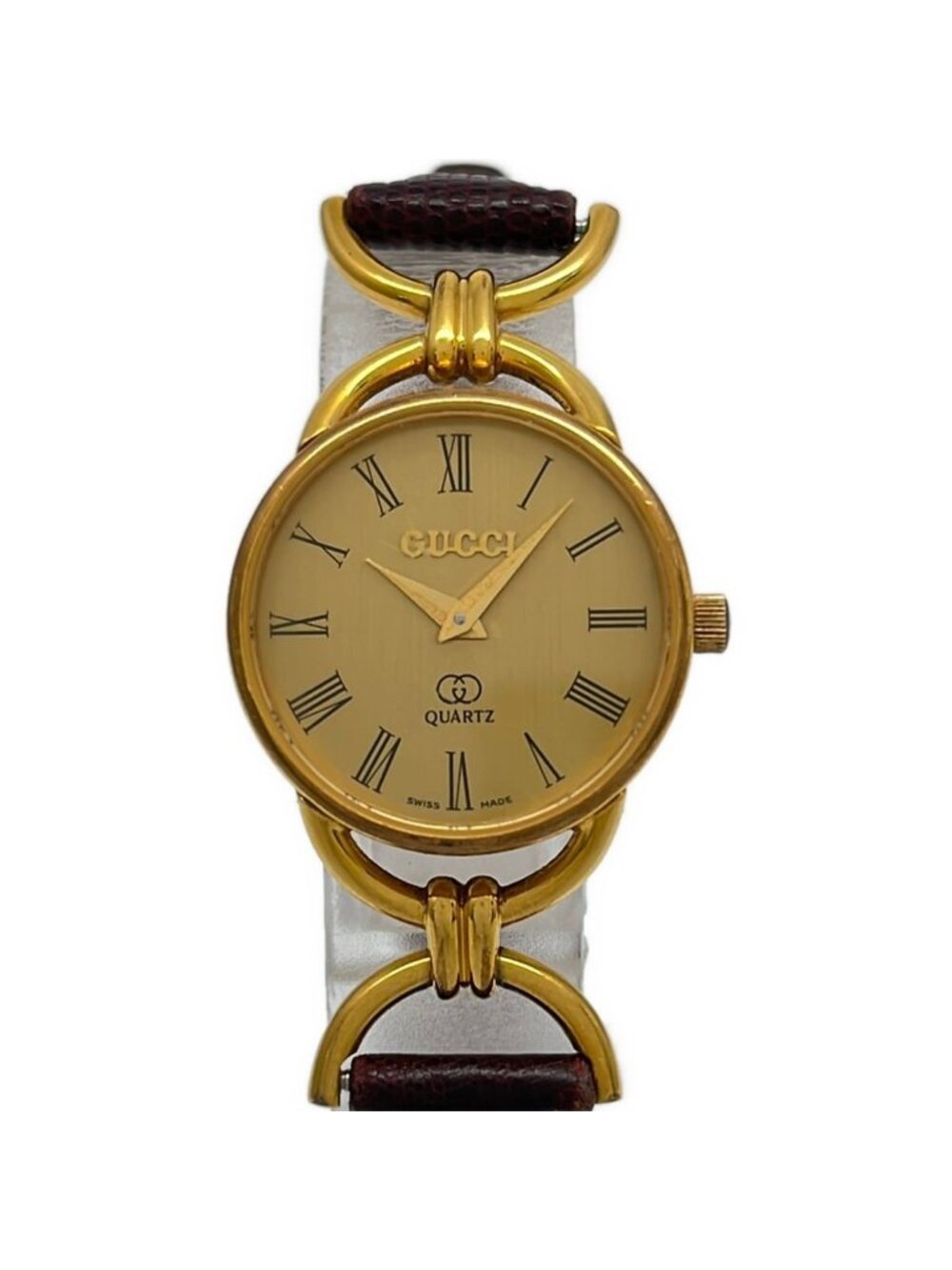 Gucci Watch Leather Strap Gold